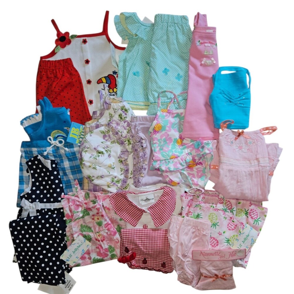 Toddler Girl's Summer Clothes 23 Piece Lot Y2K Early 2000s Outfits New With Tags